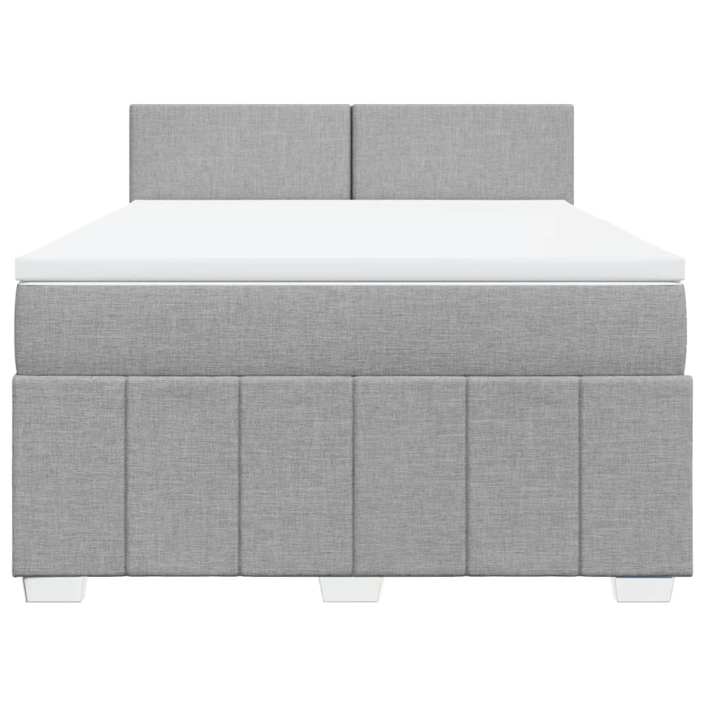 Sommier à lattes de lit avec matelas Gris clair 160x200cm Tissu - XIOS