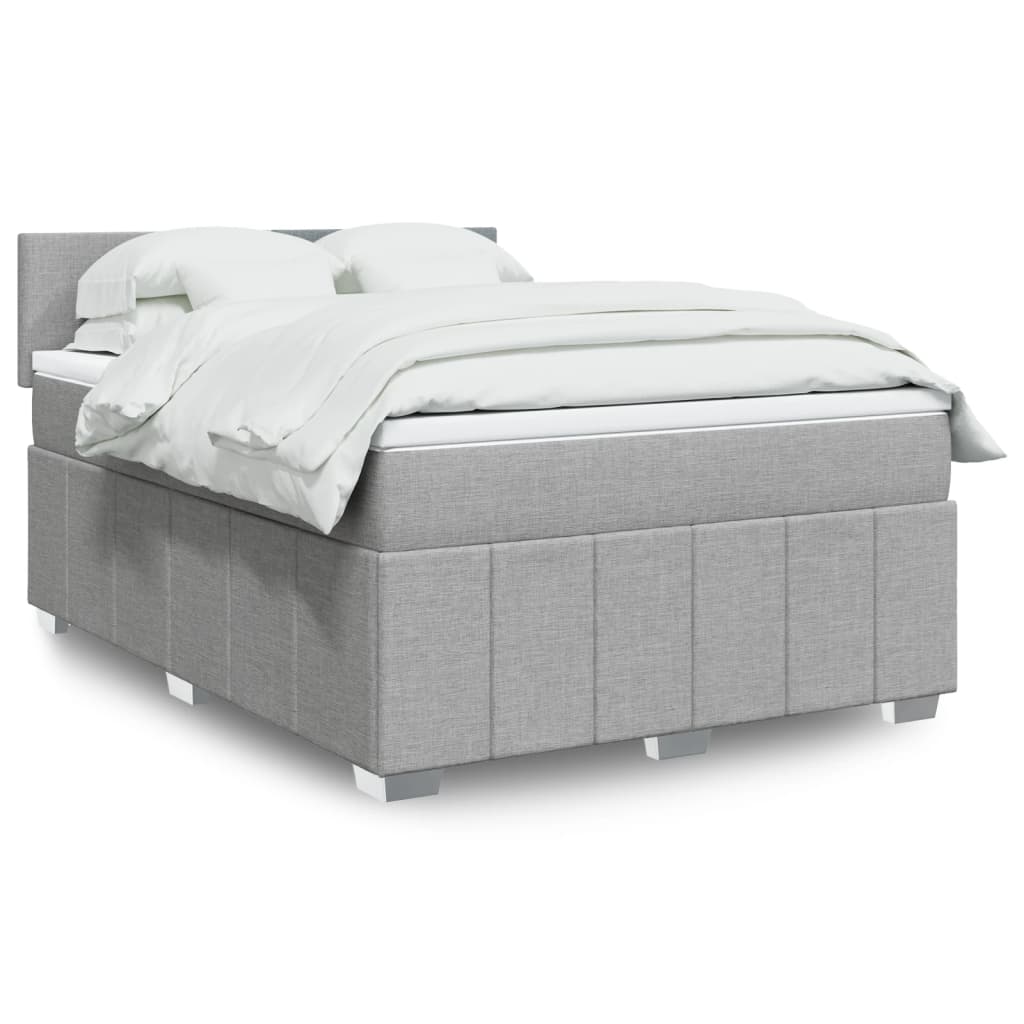 Sommier à lattes de lit avec matelas Gris clair 160x200cm Tissu - XIOS