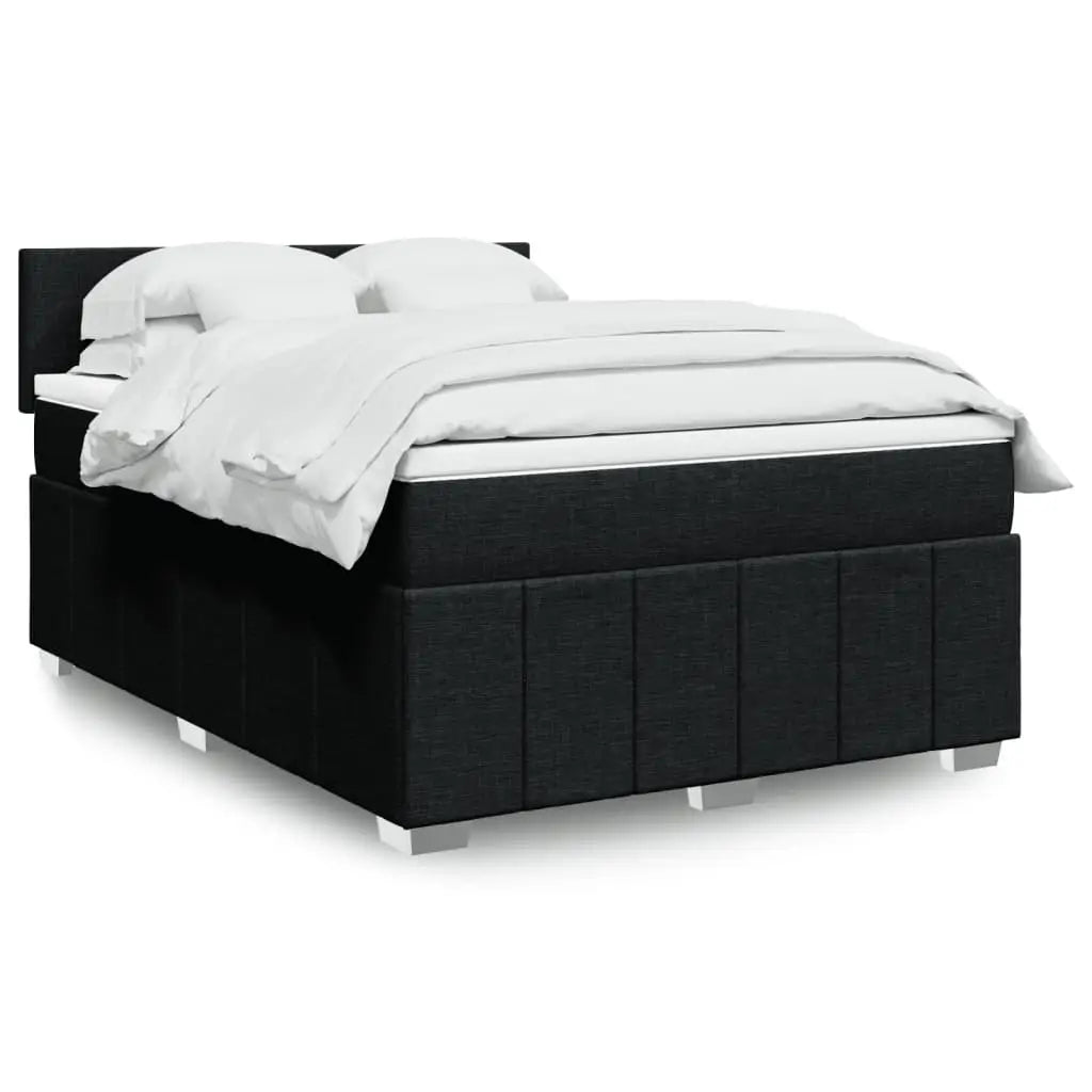 Sommier à lattes de lit avec matelas Noir 160x200 cm Tissu - XIOS