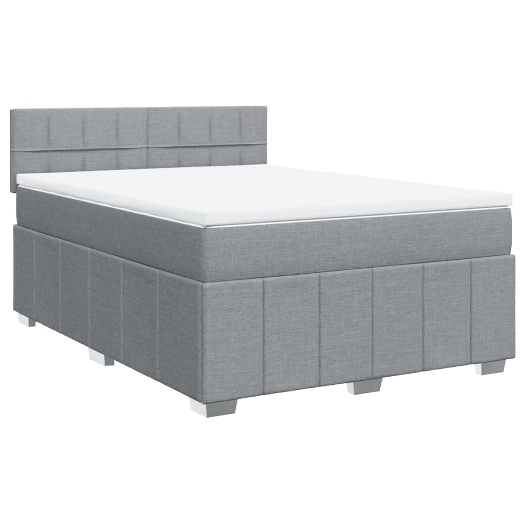 Sommier à lattes de lit avec matelas Gris clair 160x200cm Tissu - XIOS