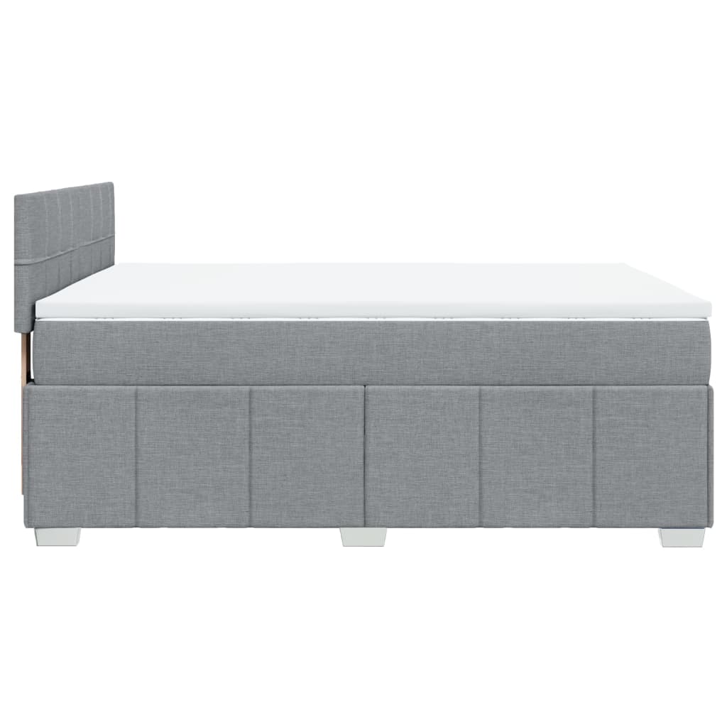 Sommier à lattes de lit avec matelas Gris clair 160x200cm Tissu - XIOS