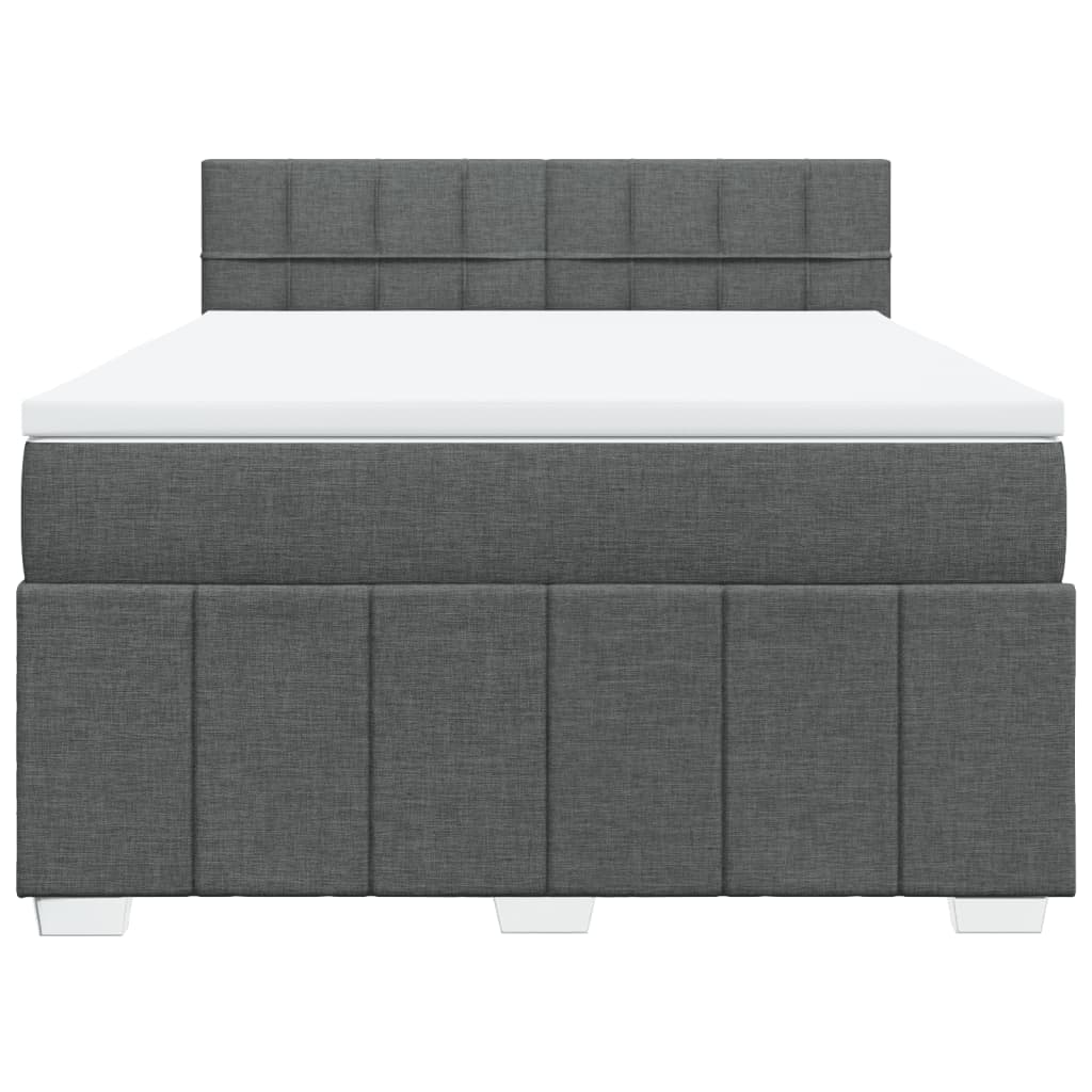 Sommier à lattes de lit avec matelas Gris foncé 160x200cm Tissu - XIOS