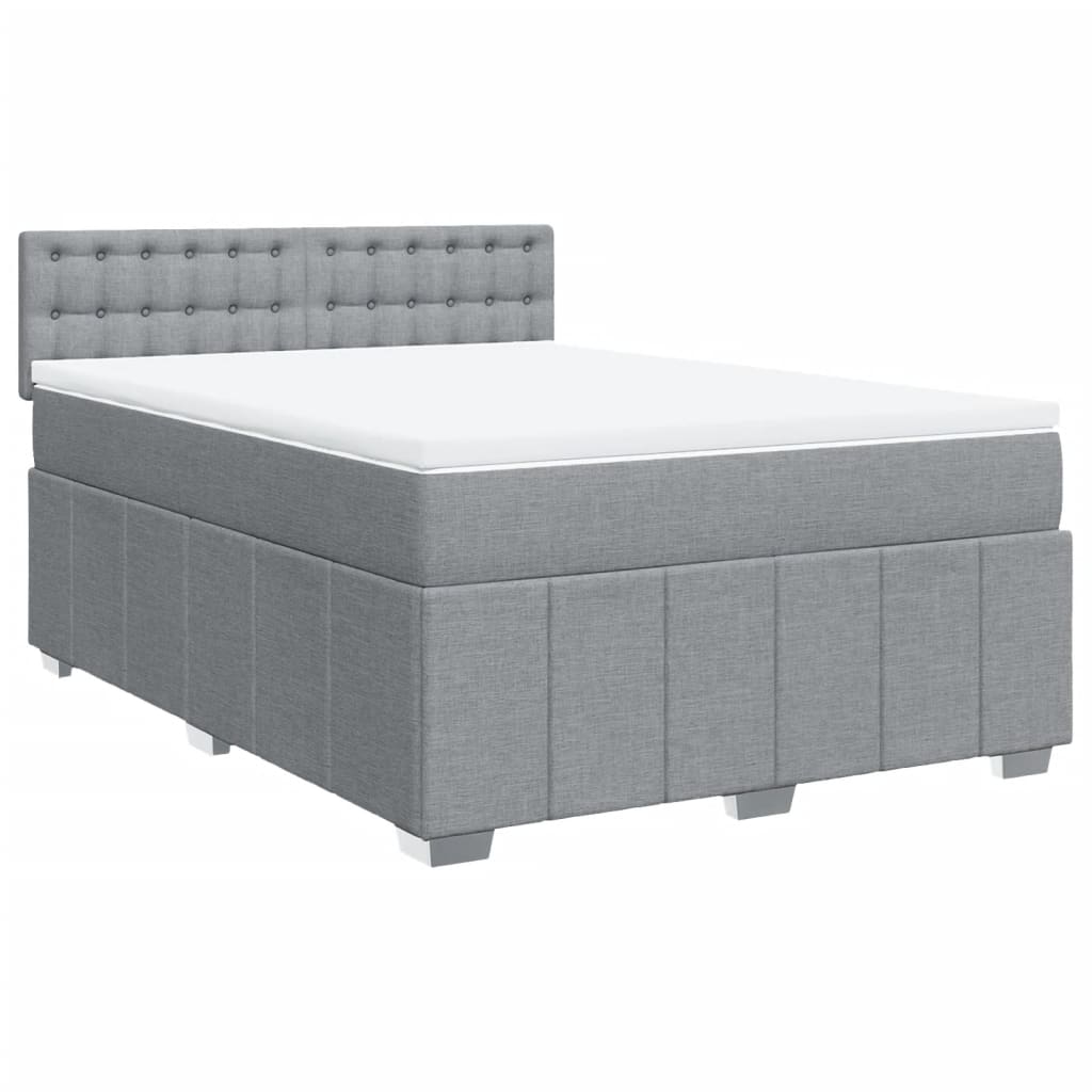 Sommier à lattes de lit avec matelas Gris clair 160x200cm Tissu - XIOS