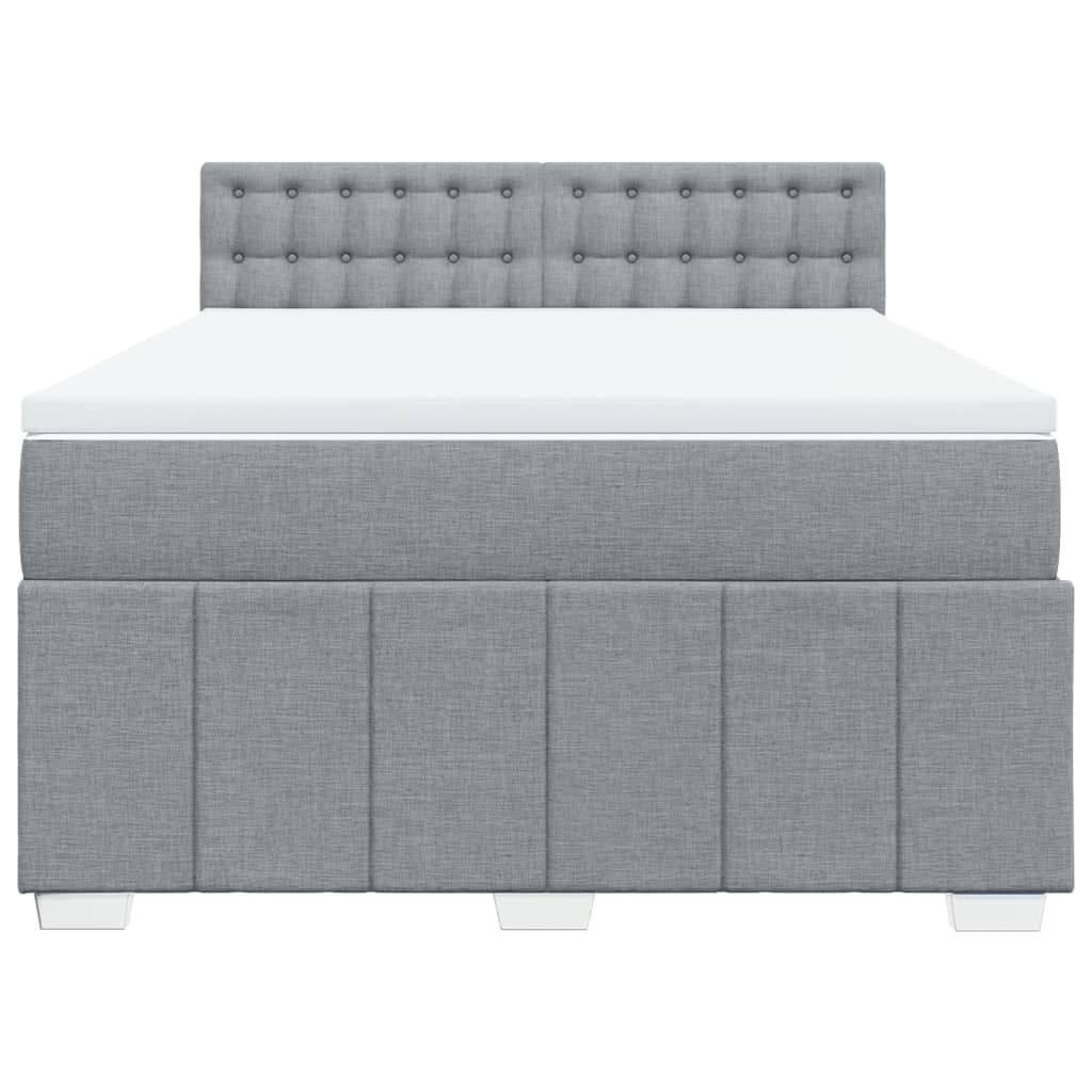 Sommier à lattes de lit avec matelas Gris clair 160x200cm Tissu - XIOS