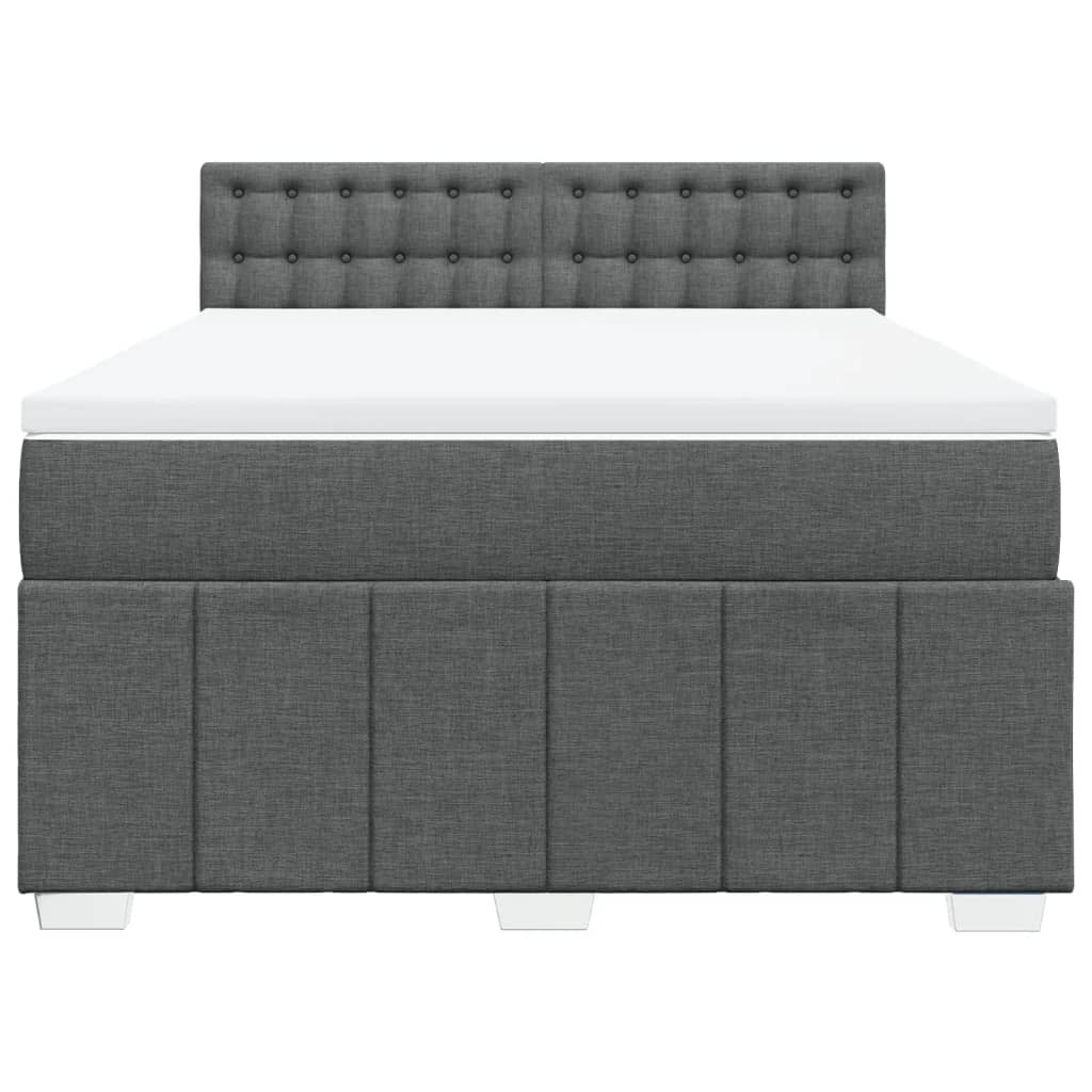 Sommier à lattes de lit avec matelas Gris foncé 160x200cm Tissu - XIOS