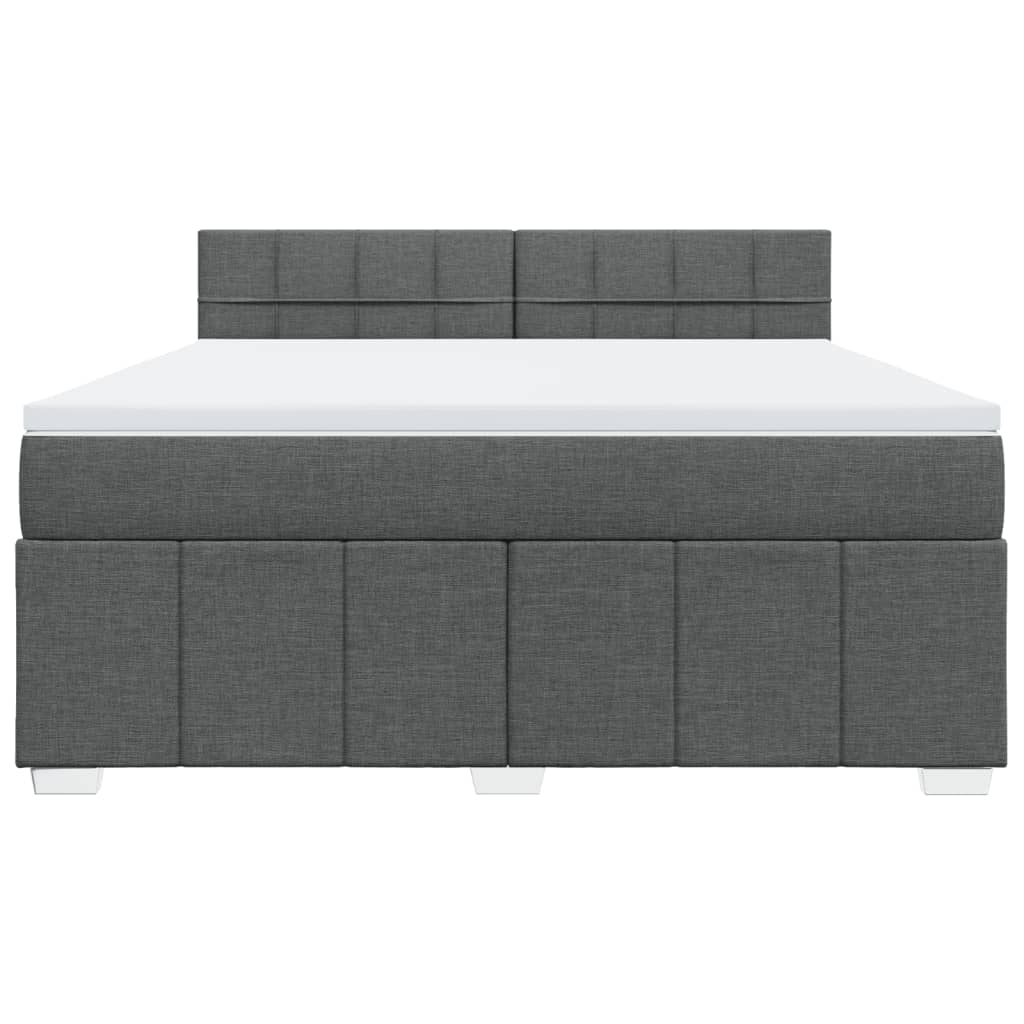 Sommier à lattes de lit avec matelas Gris foncé 180x200cm Tissu - XIOS