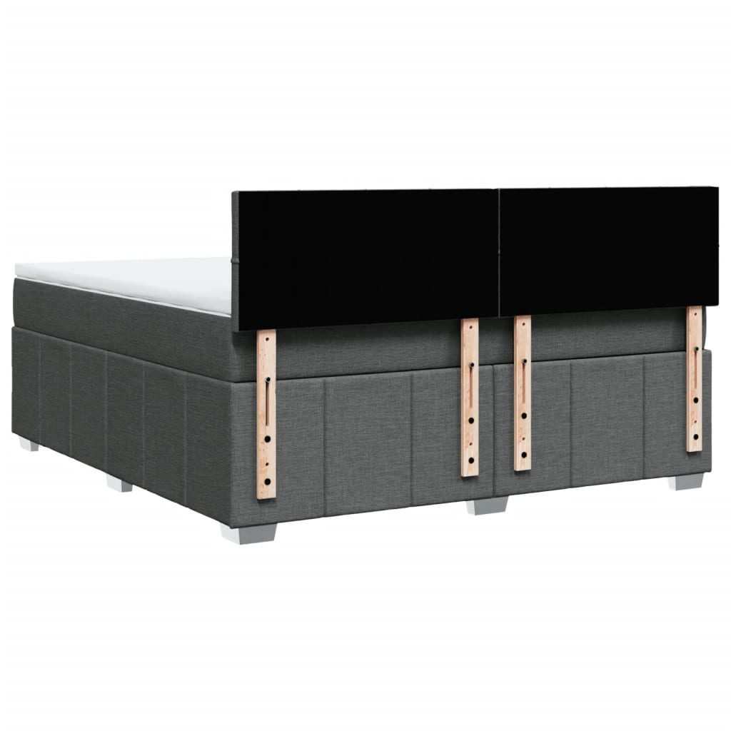 Sommier à lattes de lit avec matelas Gris foncé 180x200cm Tissu - XIOS