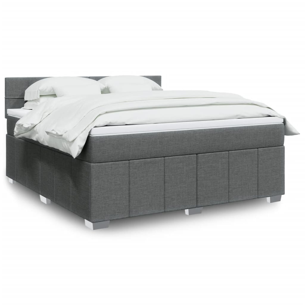Sommier à lattes de lit avec matelas Gris foncé 180x200cm Tissu - XIOS
