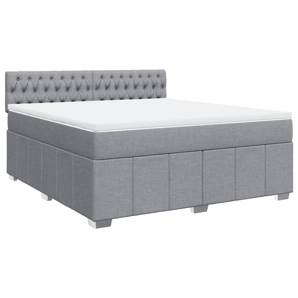 Sommier à lattes de lit avec matelas Gris clair 180x200cm Tissu - XIOS