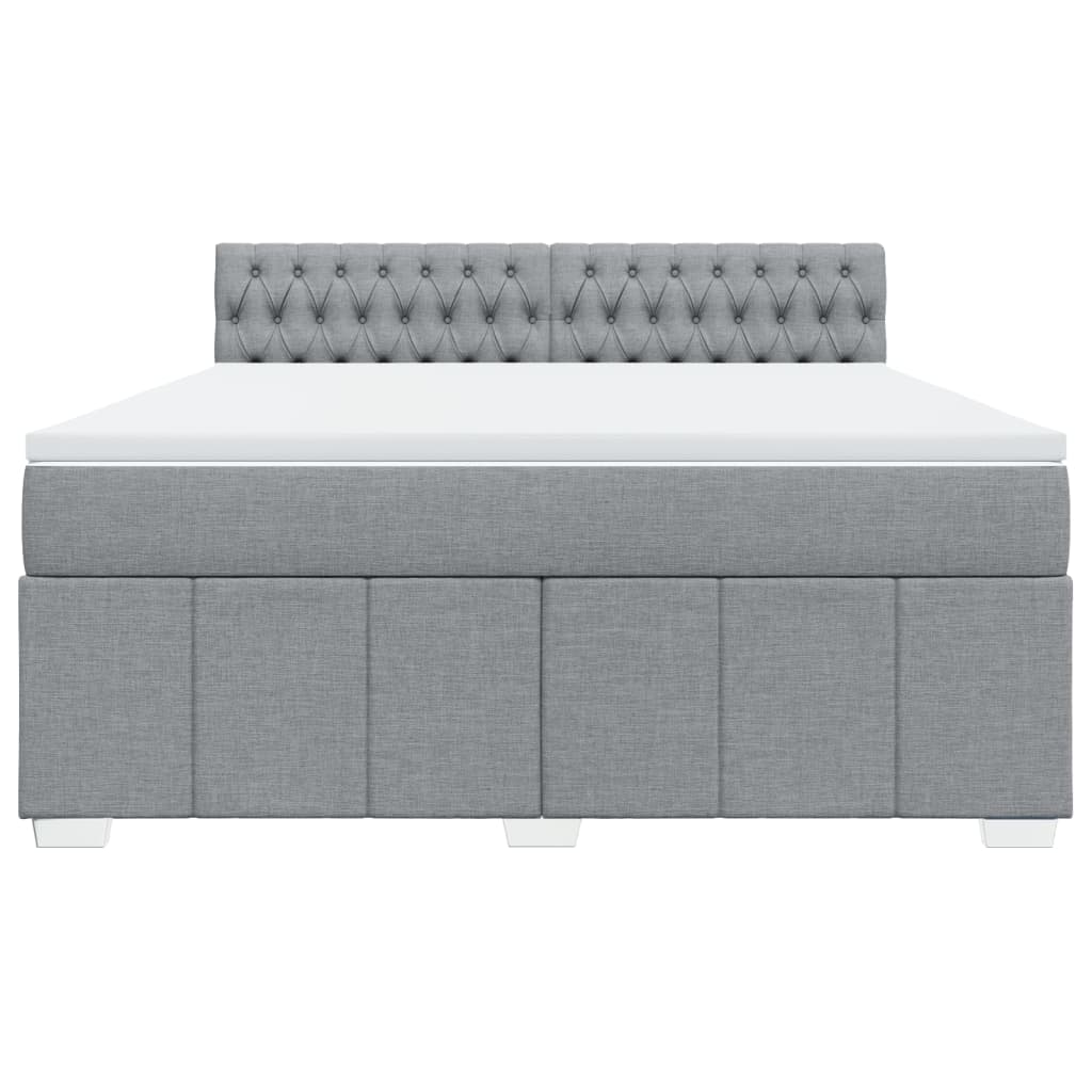 Sommier à lattes de lit avec matelas Gris clair 180x200cm Tissu - XIOS