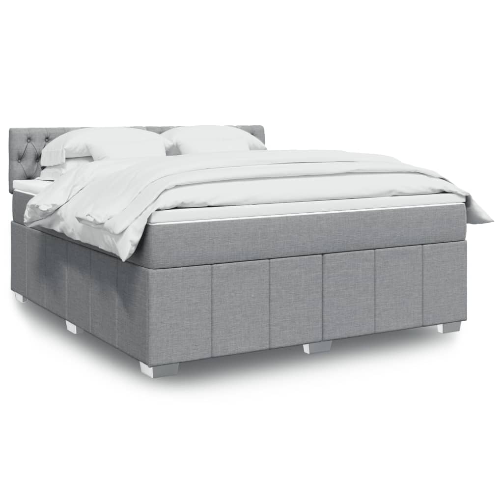 Sommier à lattes de lit avec matelas Gris clair 180x200cm Tissu - XIOS
