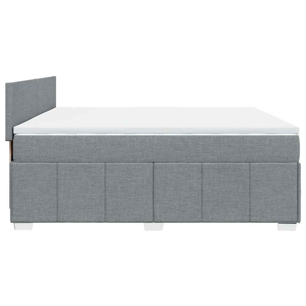 Sommier à lattes de lit avec matelas Gris clair 200x200cm Tissu - XIOS