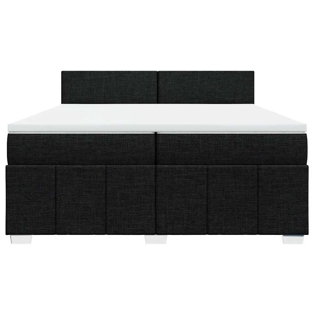 Sommier à lattes de lit avec matelas Noir 200x200 cm Tissu - XIOS