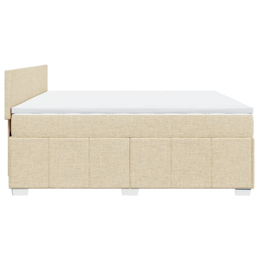 Sommier à lattes de lit avec matelas Crème 200x200 cm Tissu - XIOS