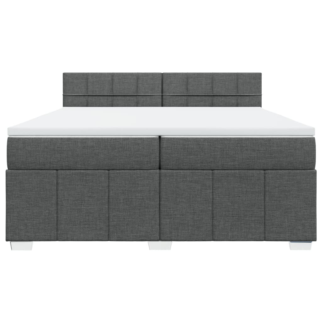 Sommier à lattes de lit avec matelas Gris foncé 200x200cm Tissu - XIOS