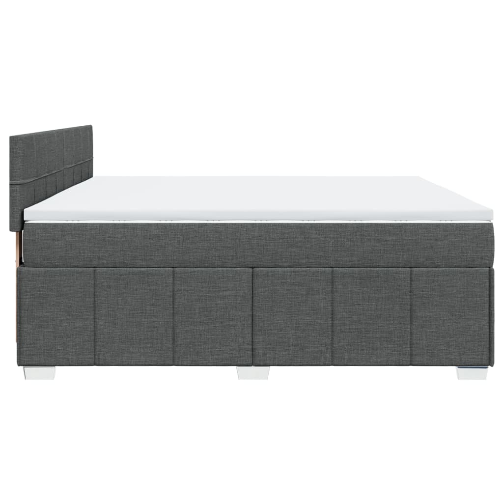 Sommier à lattes de lit avec matelas Gris foncé 200x200cm Tissu - XIOS