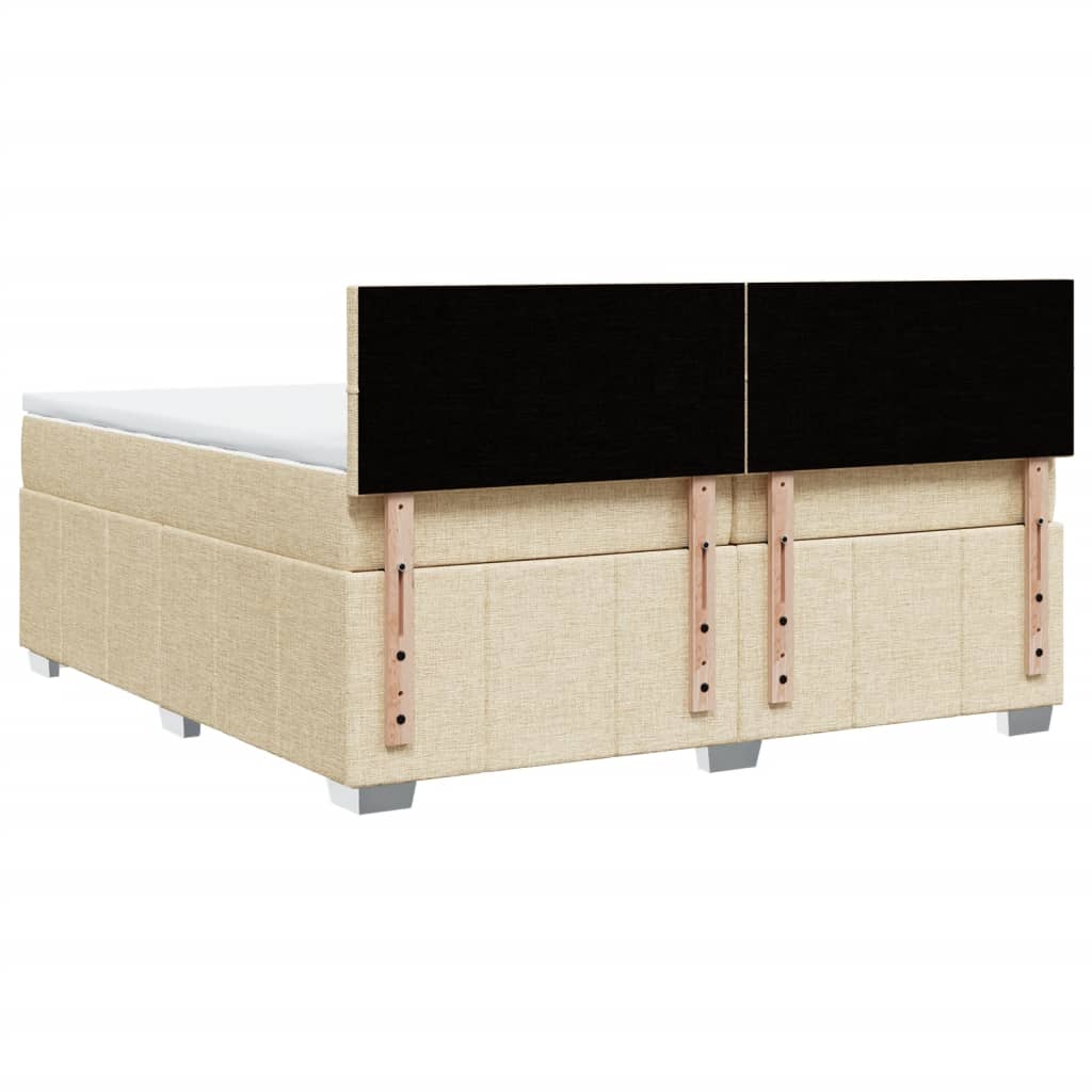 Sommier à lattes de lit avec matelas Crème 200x200 cm Tissu - XIOS