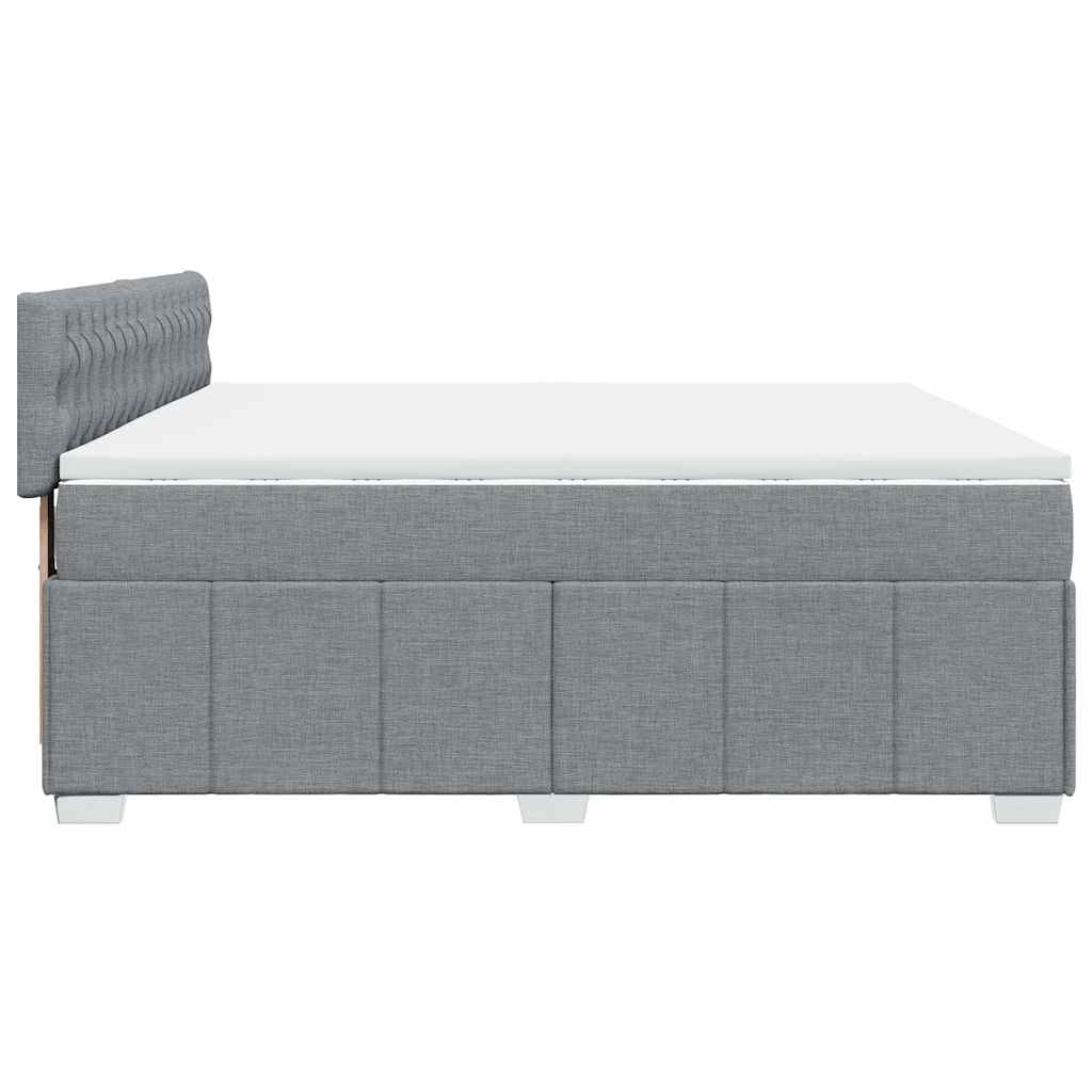 Sommier à lattes de lit avec matelas Gris clair 200x200cm Tissu - XIOS