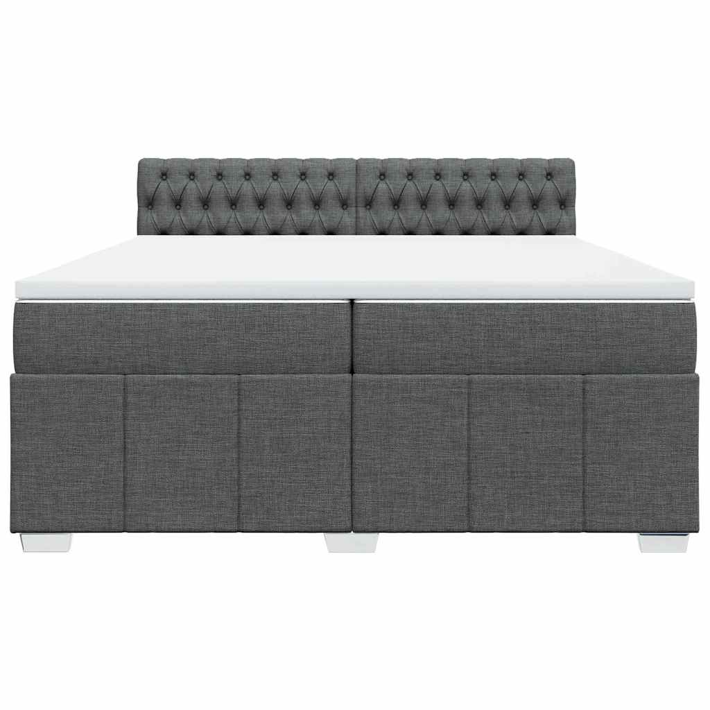 Sommier à lattes de lit avec matelas Gris foncé 200x200cm Tissu - XIOS