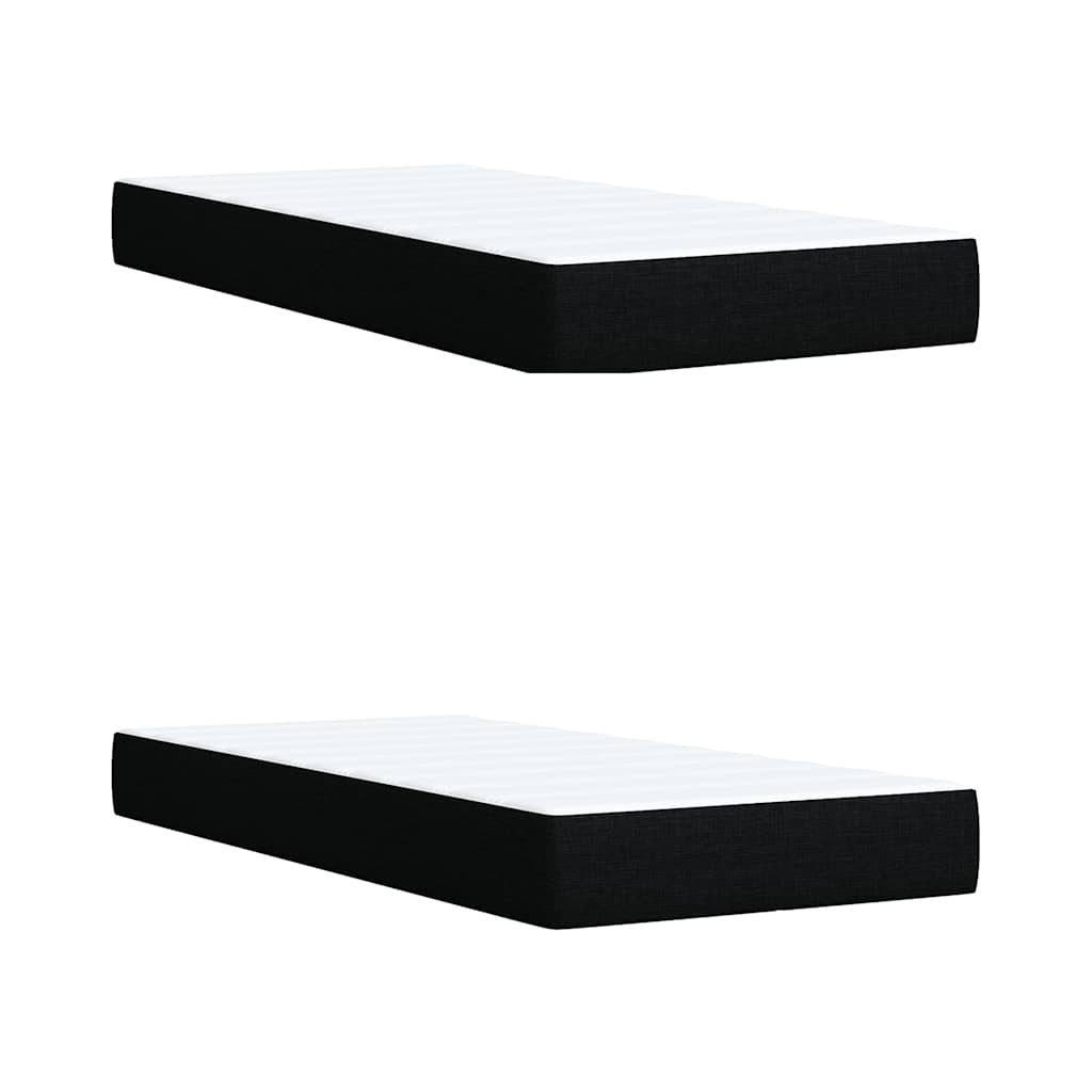 Sommier à lattes de lit avec matelas Noir 200x200 cm Tissu - XIOS