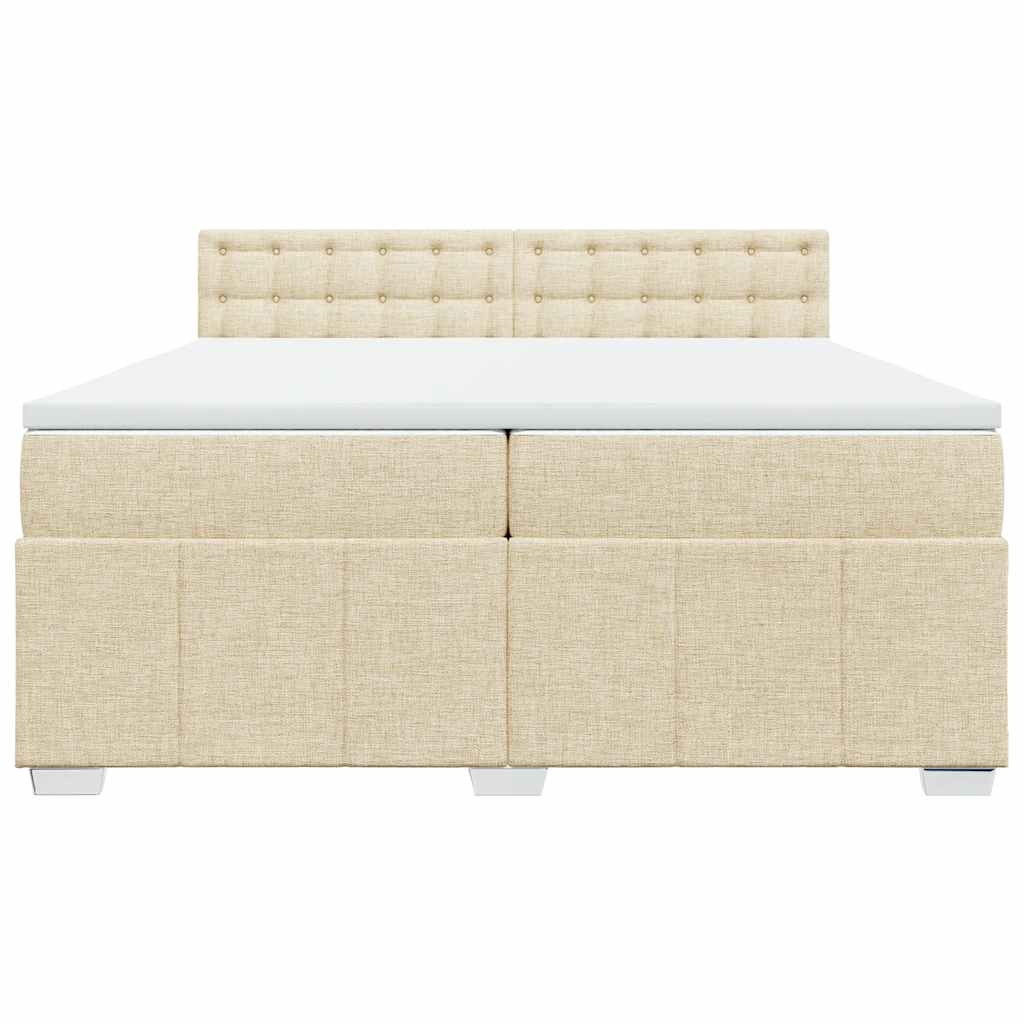 Sommier à lattes de lit avec matelas Crème 200x200 cm Tissu - XIOS