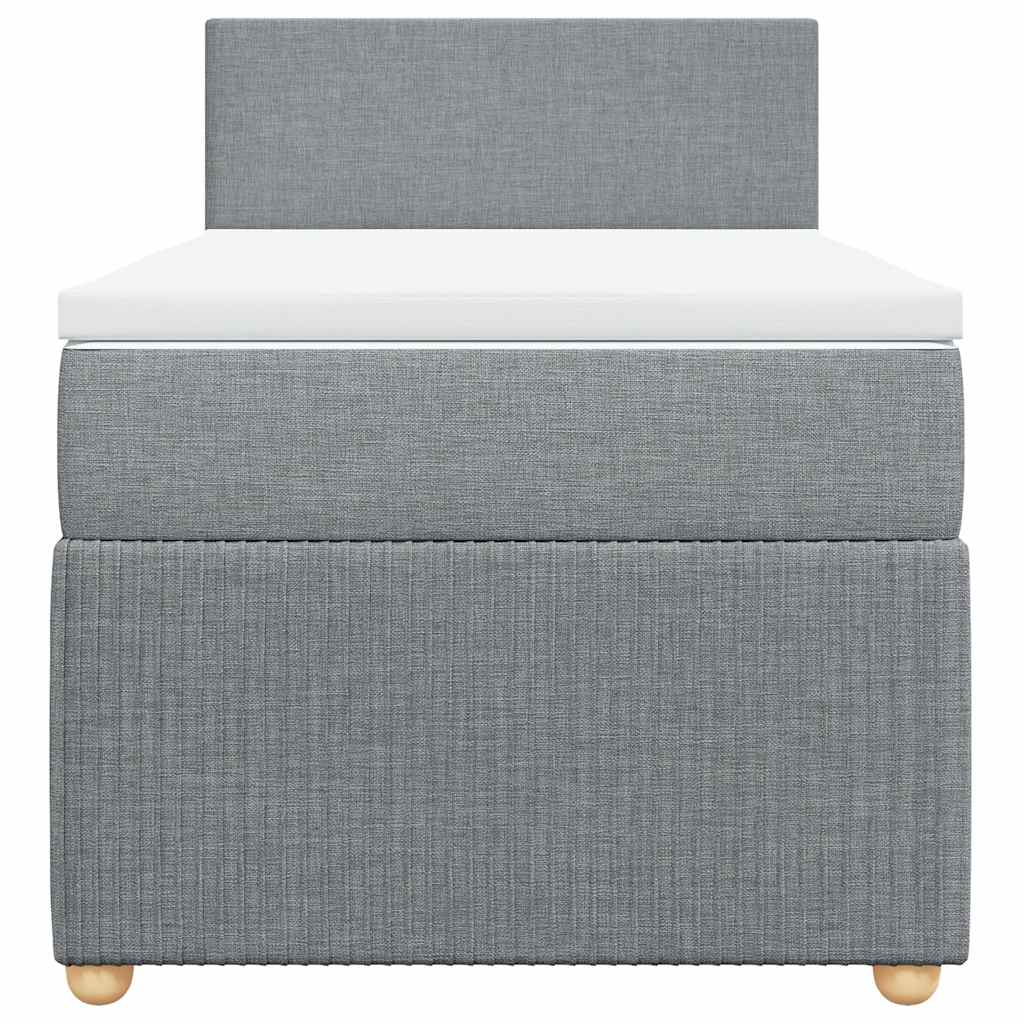 Sommier à lattes de lit avec matelas gris clair 80x200 cm tissu - XIOS