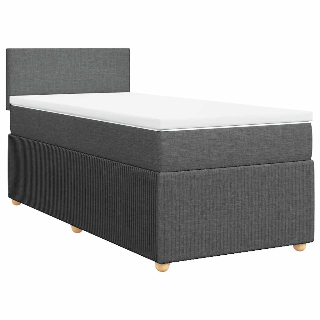 Sommier à lattes de lit avec matelas Gris foncé 80x200 cm Tissu - XIOS