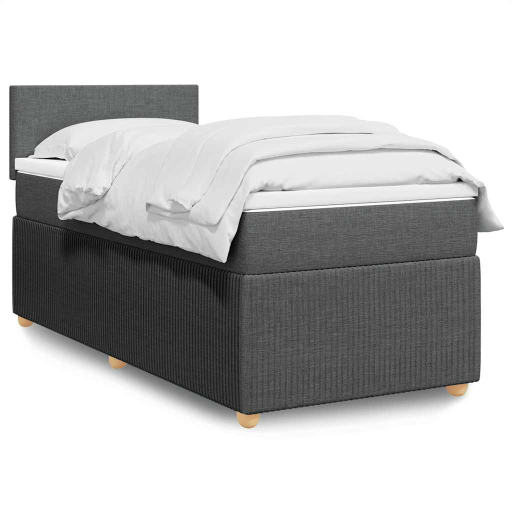 Sommier à lattes de lit avec matelas Gris foncé 80x200 cm Tissu - XIOS