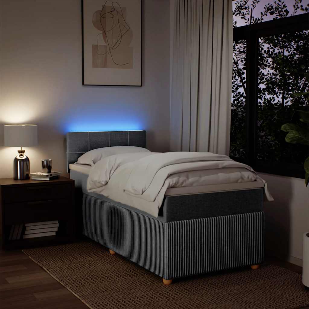 Sommier à lattes de lit avec matelas gris clair 80x200 cm tissu - XIOS