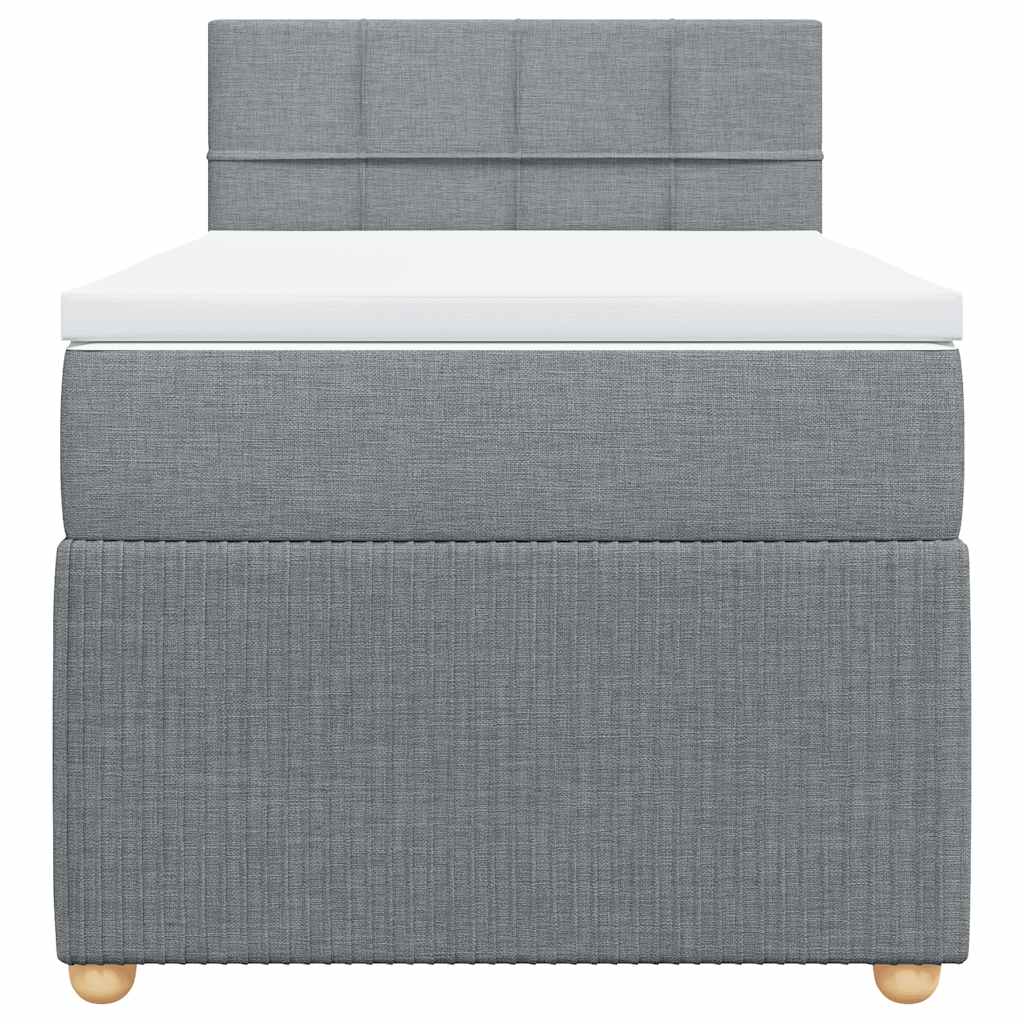 Sommier à lattes de lit avec matelas gris clair 80x200 cm tissu - XIOS
