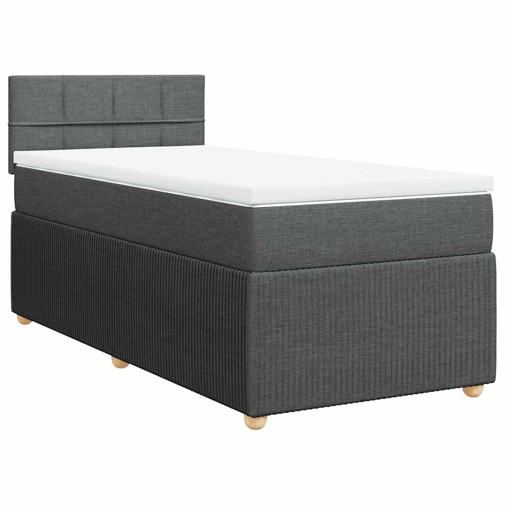 Sommier à lattes de lit avec matelas Gris foncé 80x200 cm Tissu - XIOS