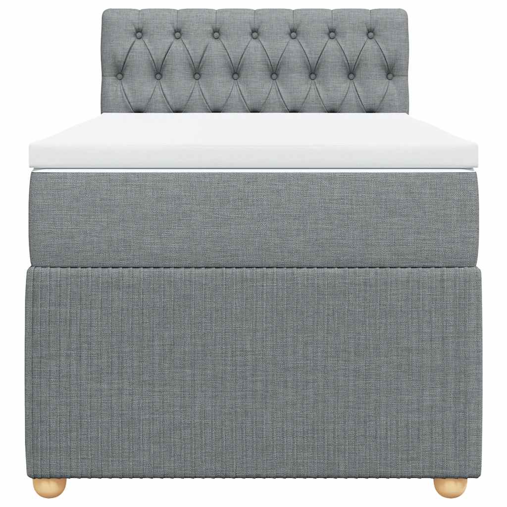 Sommier à lattes de lit avec matelas gris clair 80x200 cm tissu - XIOS