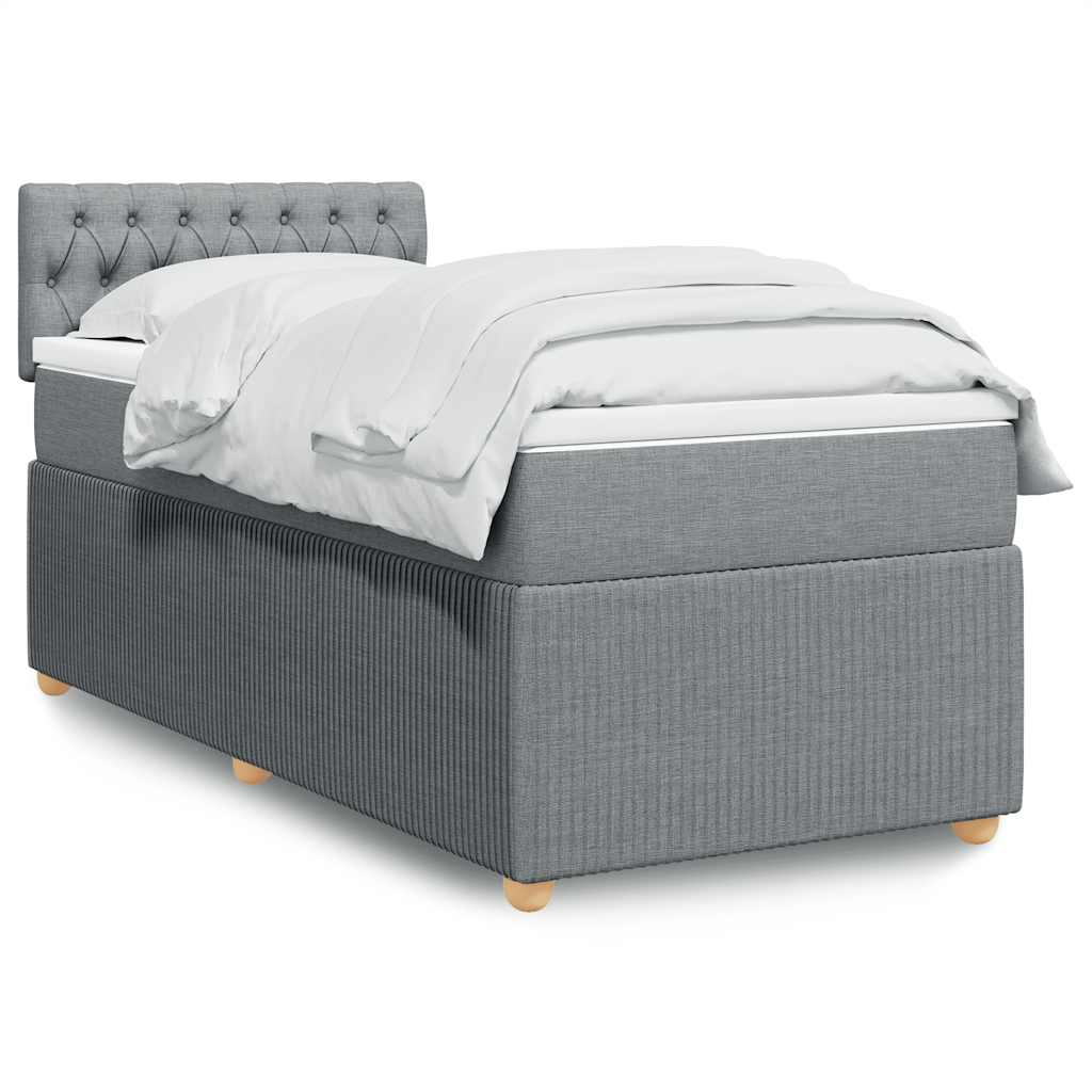 Sommier à lattes de lit avec matelas gris clair 80x200 cm tissu - XIOS