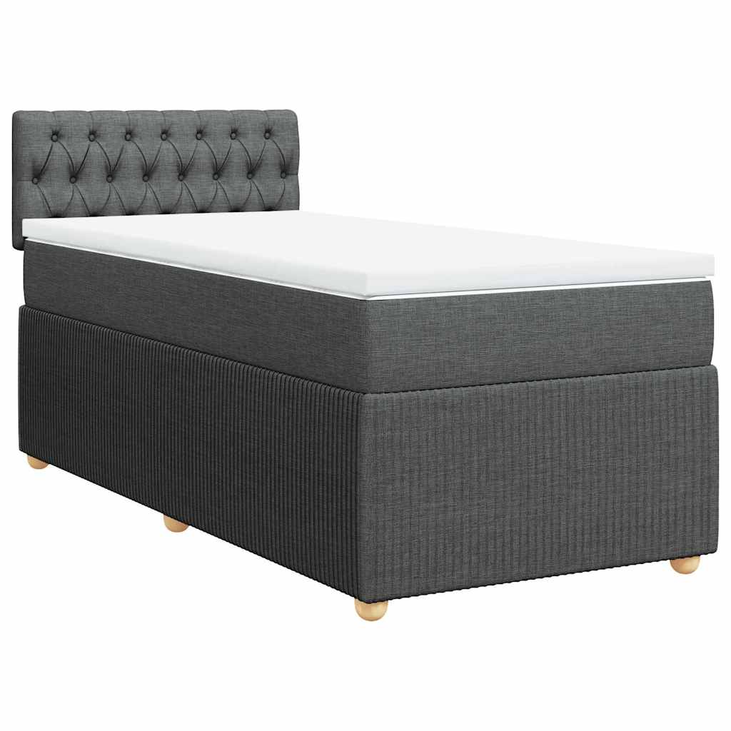 Sommier à lattes de lit avec matelas Gris foncé 80x200 cm Tissu - XIOS