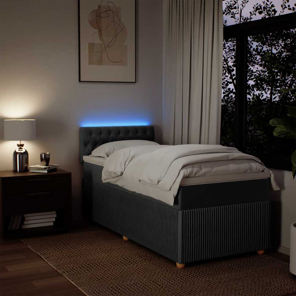Sommier à lattes de lit avec matelas Gris foncé 80x200 cm Tissu - XIOS