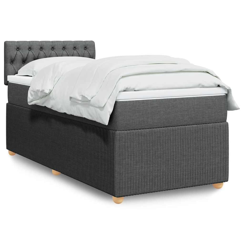 Sommier à lattes de lit avec matelas Gris foncé 80x200 cm Tissu - XIOS