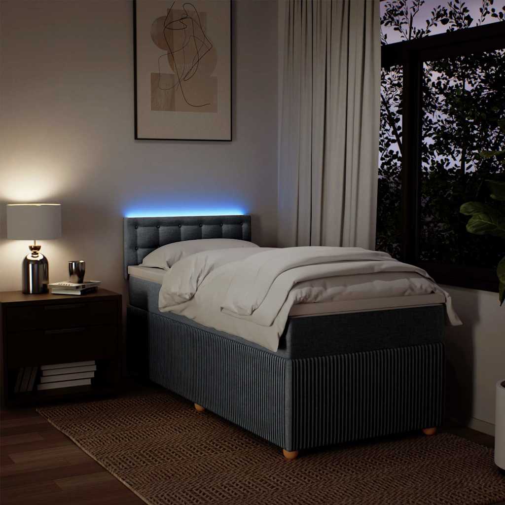 Sommier à lattes de lit avec matelas gris clair 80x200 cm tissu - XIOS