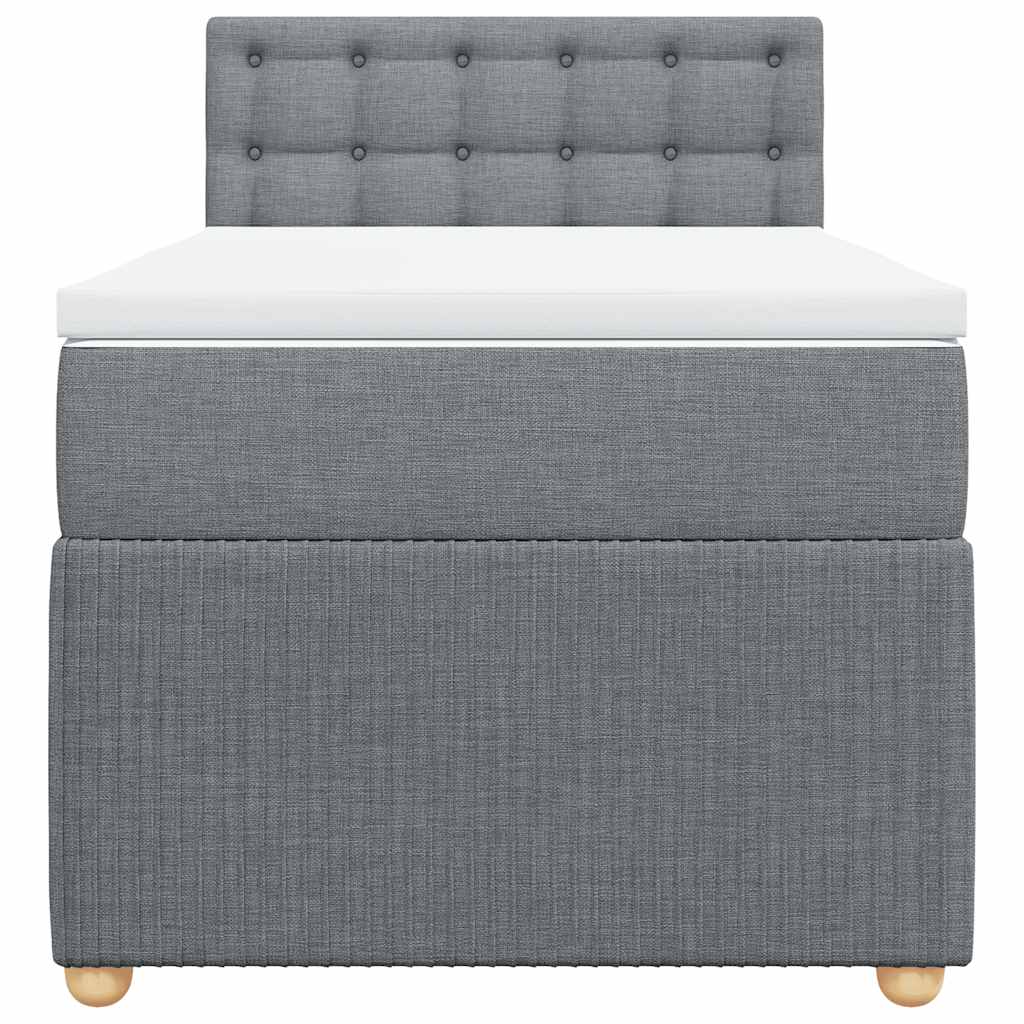 Sommier à lattes de lit avec matelas gris clair 80x200 cm tissu - XIOS