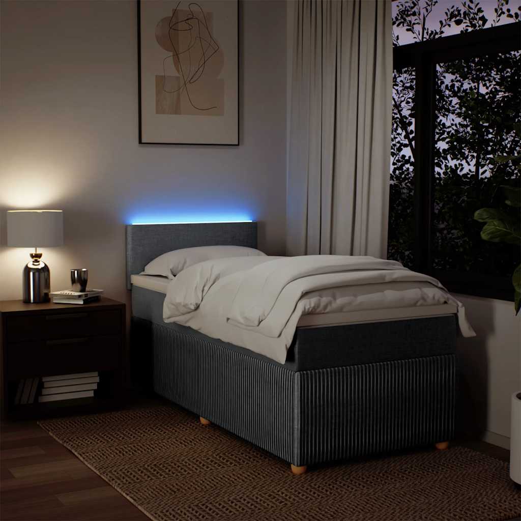 Sommier à lattes de lit et matelas Gris clair 90x190 cm Tissu - XIOS