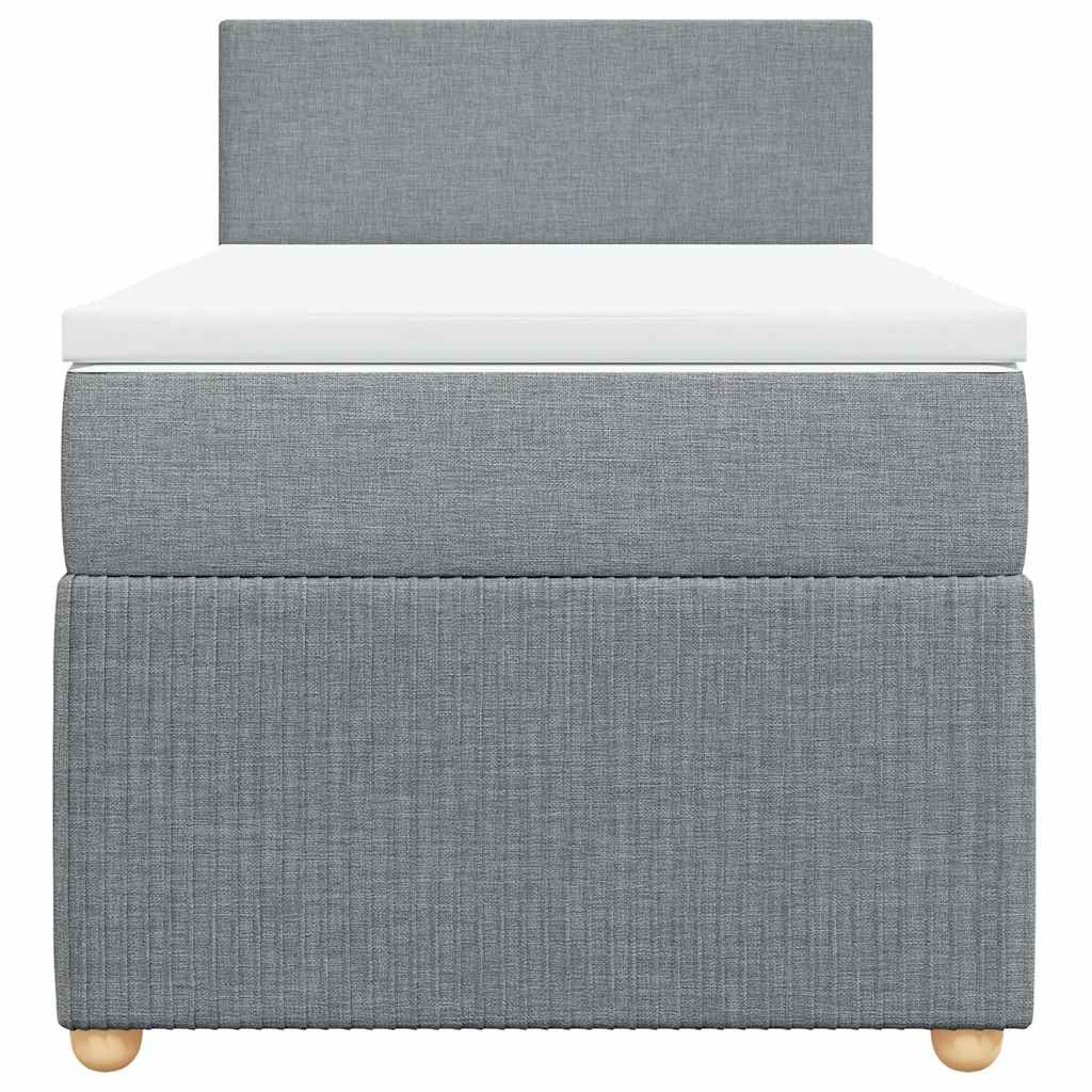 Sommier à lattes de lit et matelas Gris clair 90x190 cm Tissu - XIOS
