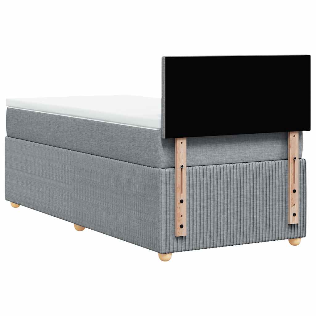 Sommier à lattes de lit et matelas Gris clair 90x190 cm Tissu - XIOS
