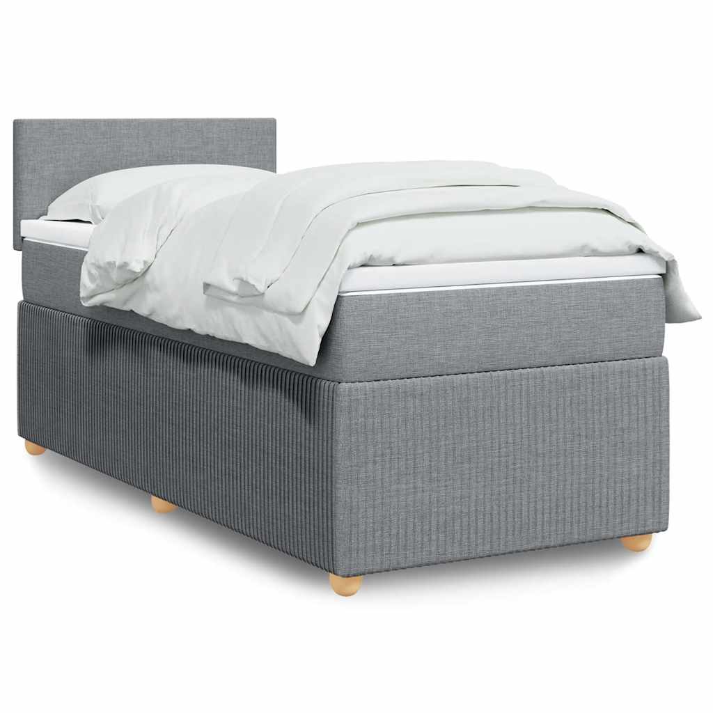 Sommier à lattes de lit et matelas Gris clair 90x190 cm Tissu - XIOS