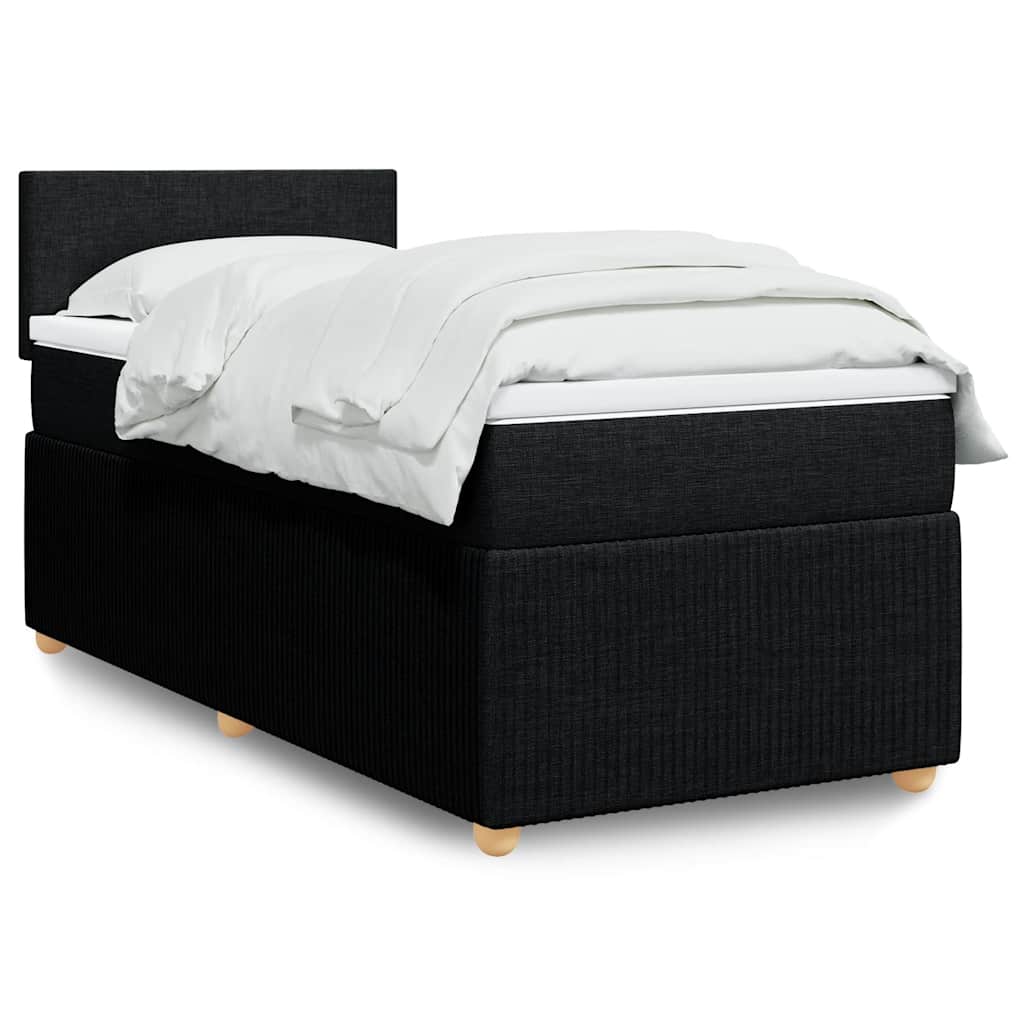 Sommier à lattes de lit avec matelas Noir 90x190 cm Tissu - XIOS