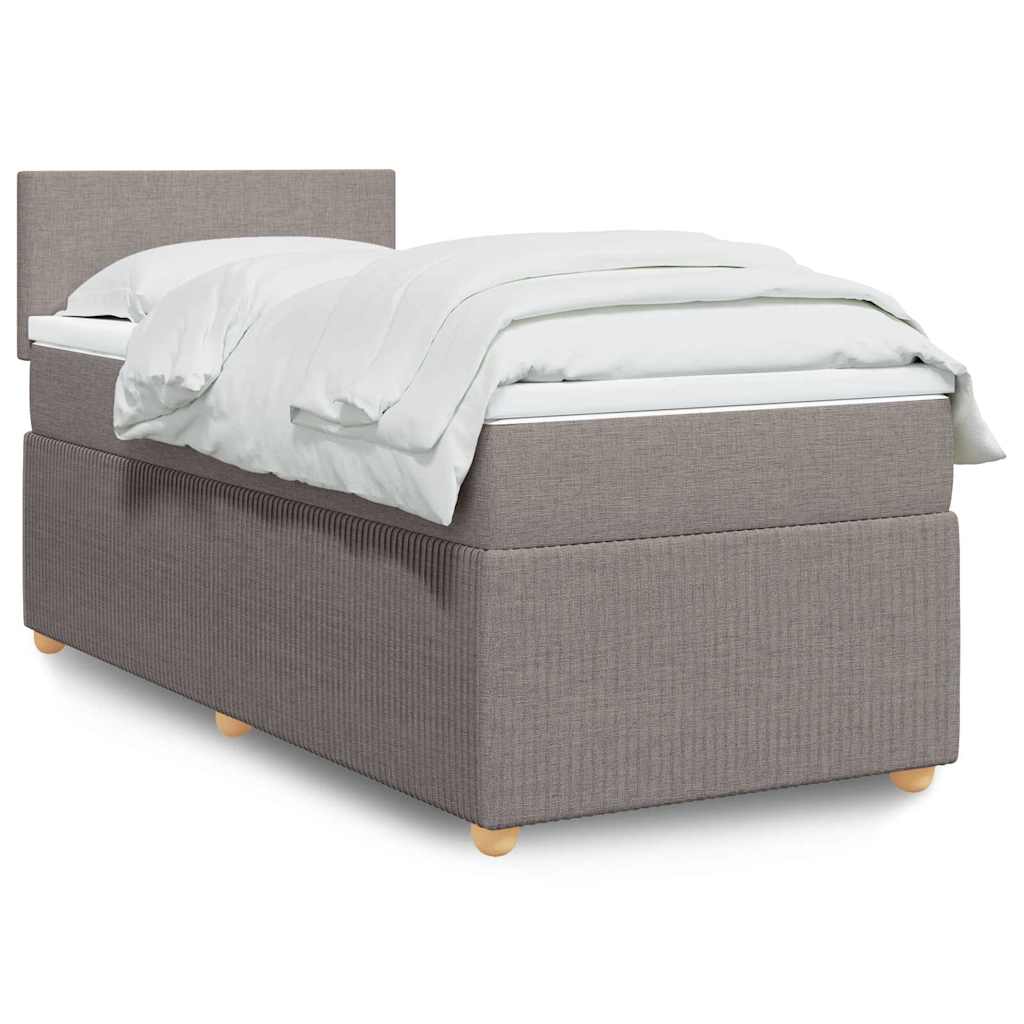 Sommier à lattes de lit avec matelas Taupe 90x190 cm Tissu - XIOS