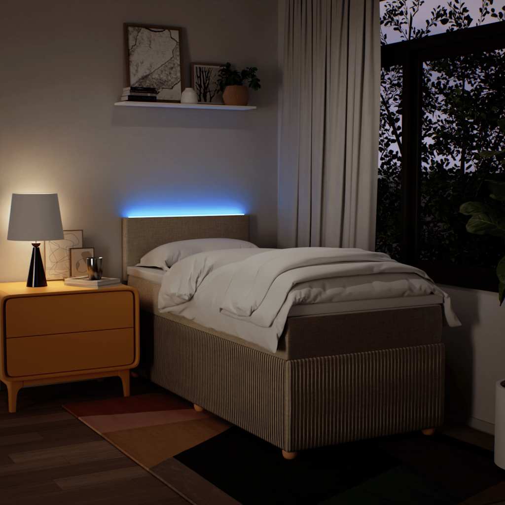 Sommier à lattes de lit et matelas Crème 90x190 cm Tissu - XIOS