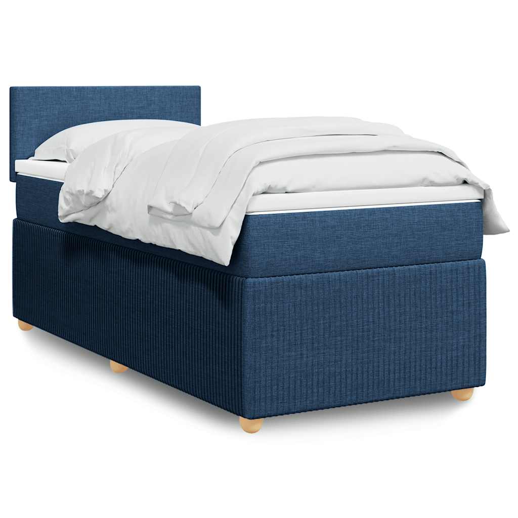 Sommier à lattes de lit avec matelas Bleu 90x190 cm Tissu - XIOS
