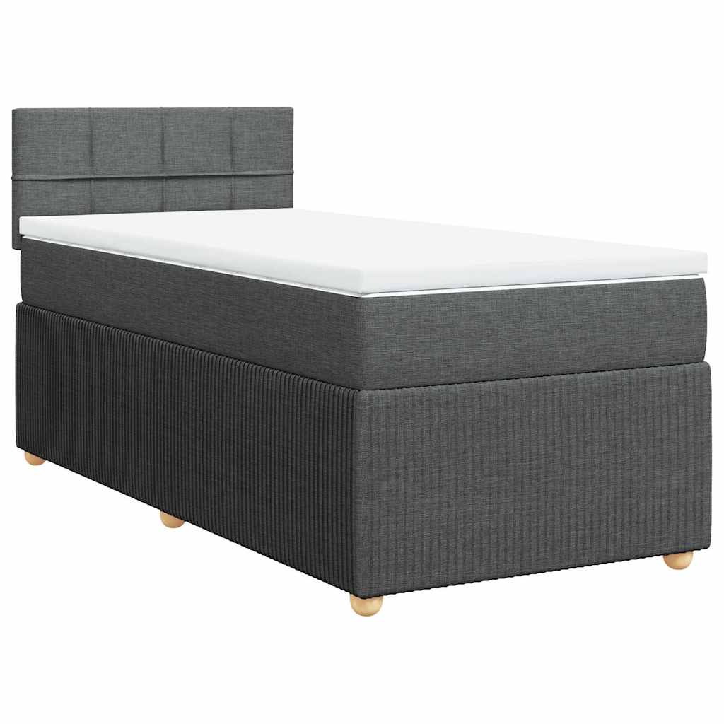 Sommier à lattes de lit et matelas Gris foncé 90x190 cm Tissu - XIOS