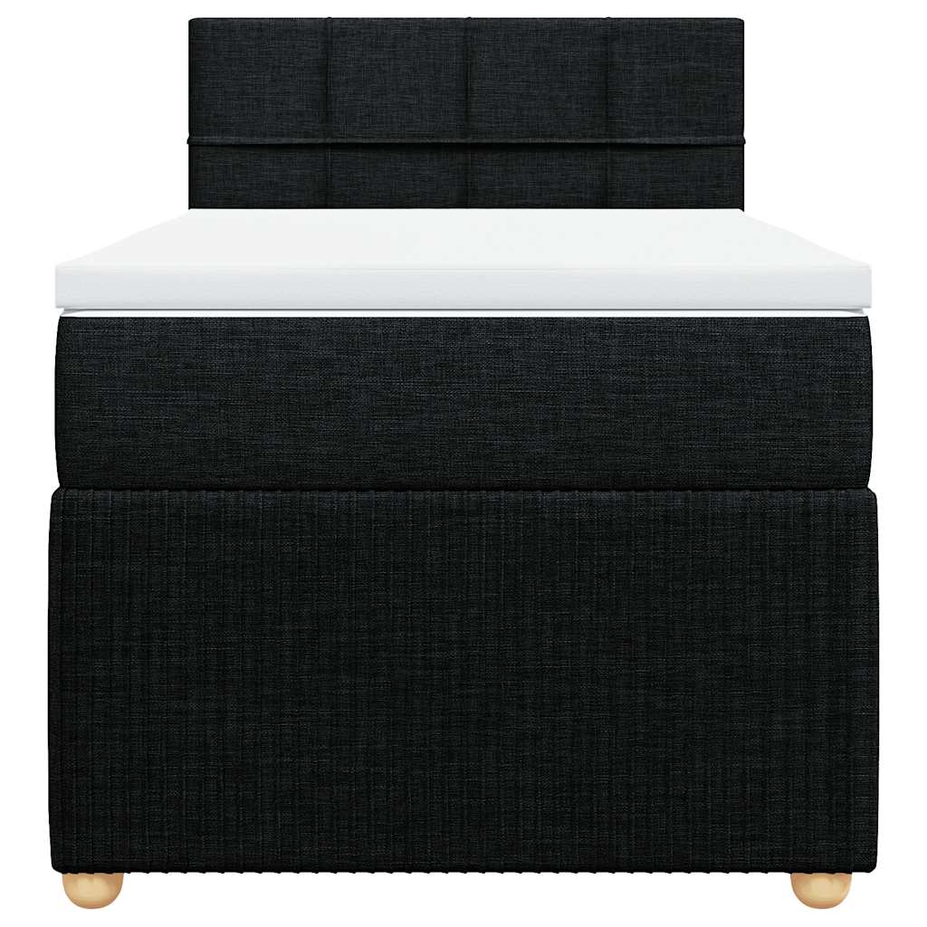 Sommier à lattes de lit avec matelas Noir 90x190 cm Tissu - XIOS