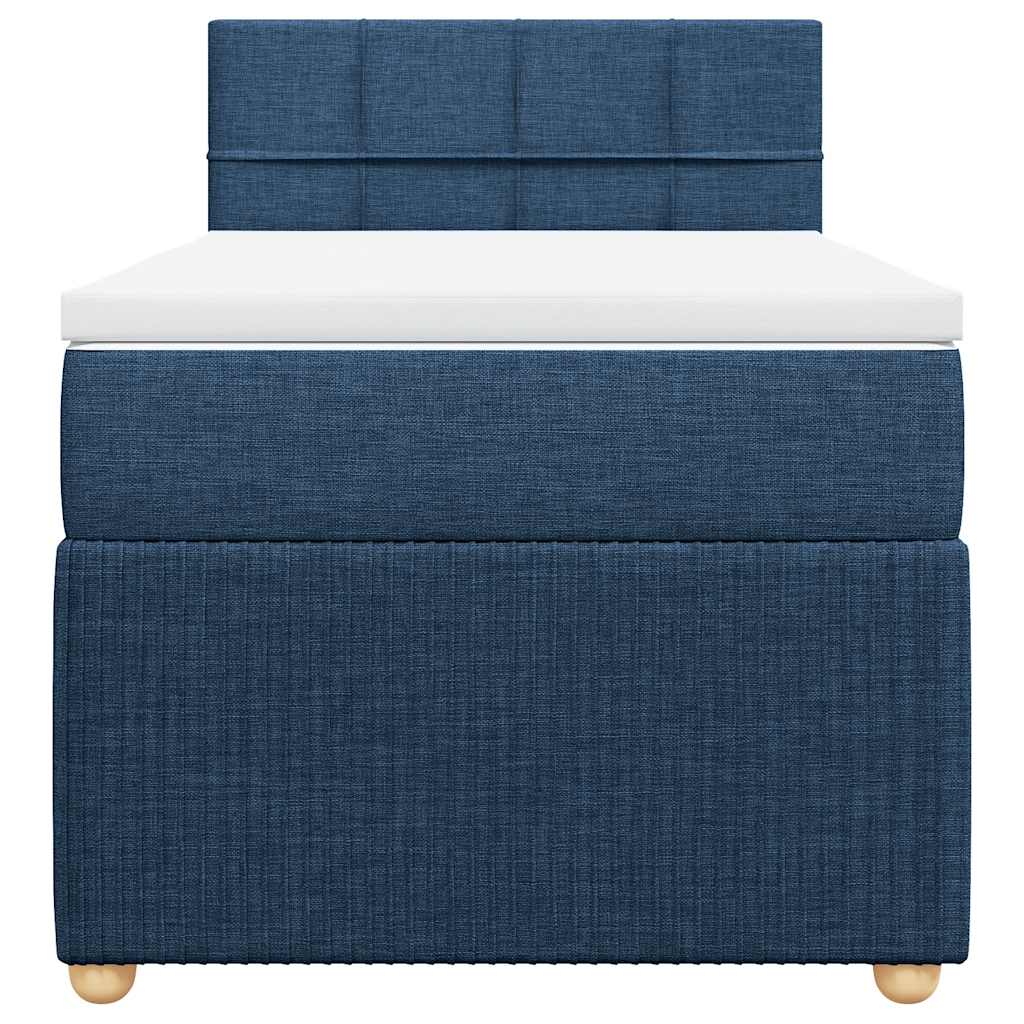Sommier à lattes de lit avec matelas Bleu 90x190 cm Tissu - XIOS