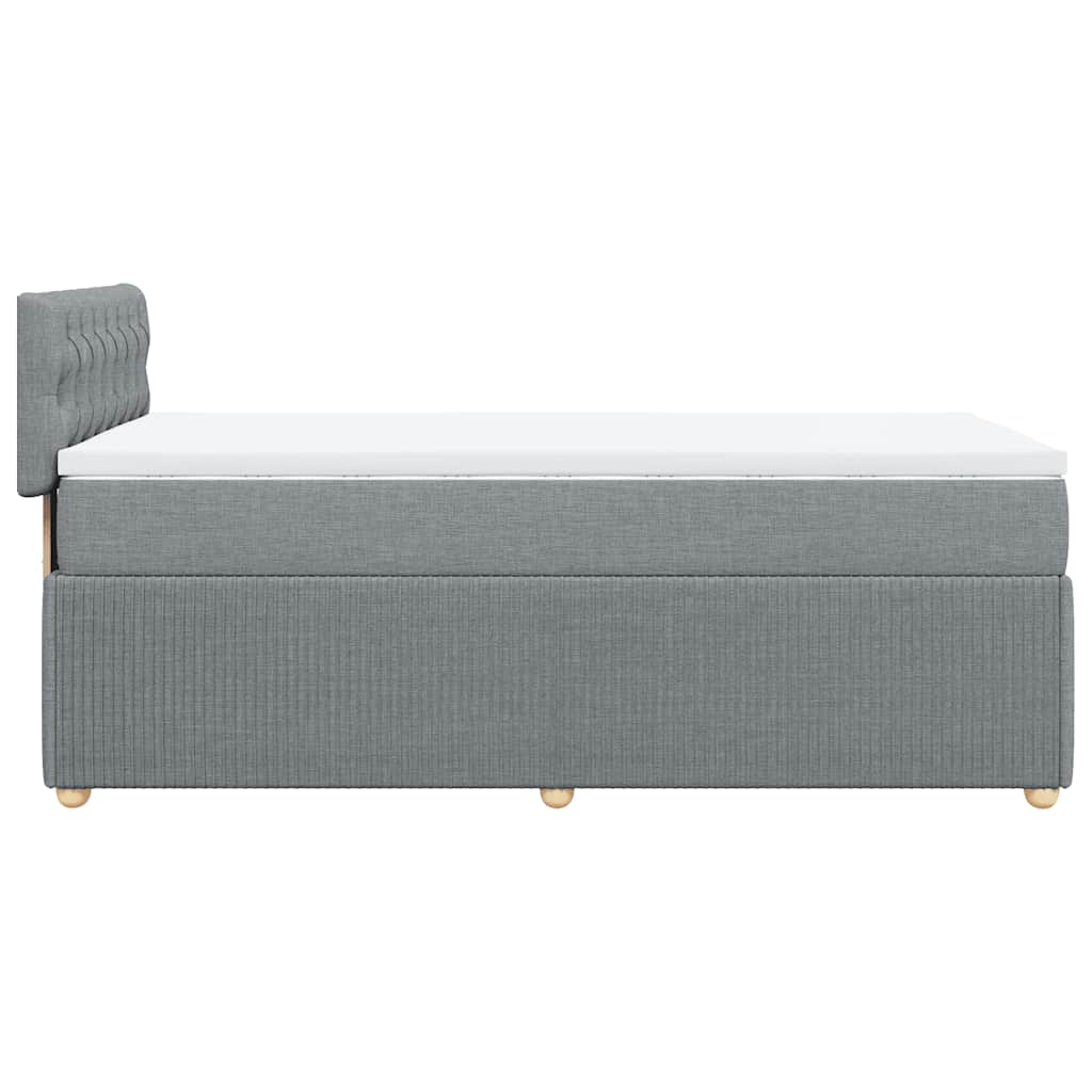 Sommier à lattes de lit et matelas Gris clair 90x190 cm Tissu - XIOS